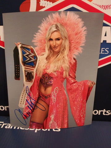 CHARLOTTE FLAIR SIGNED WWE CHAMPION 8X10 - HOF COA