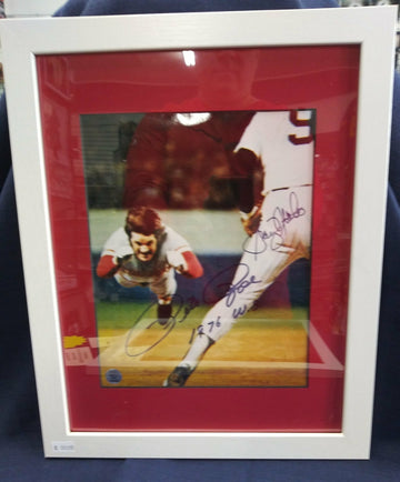 PETE ROSE / GRAIG NETTLES 1975 WORLD SERIES FRAMED SIGNED 8X10