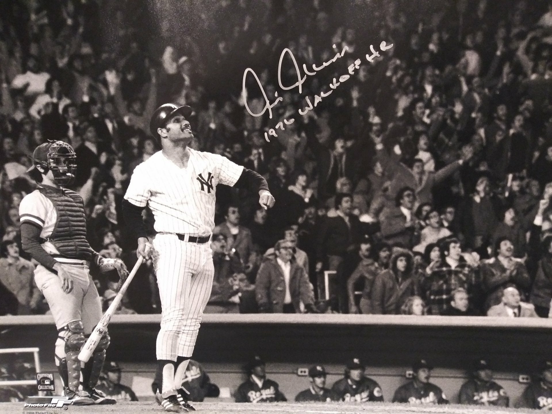 CHRIS CHAMBLISS 1976 YANKEES ALCS SIGNED WALK OFF HOME RUN 16X20 - JSA COA