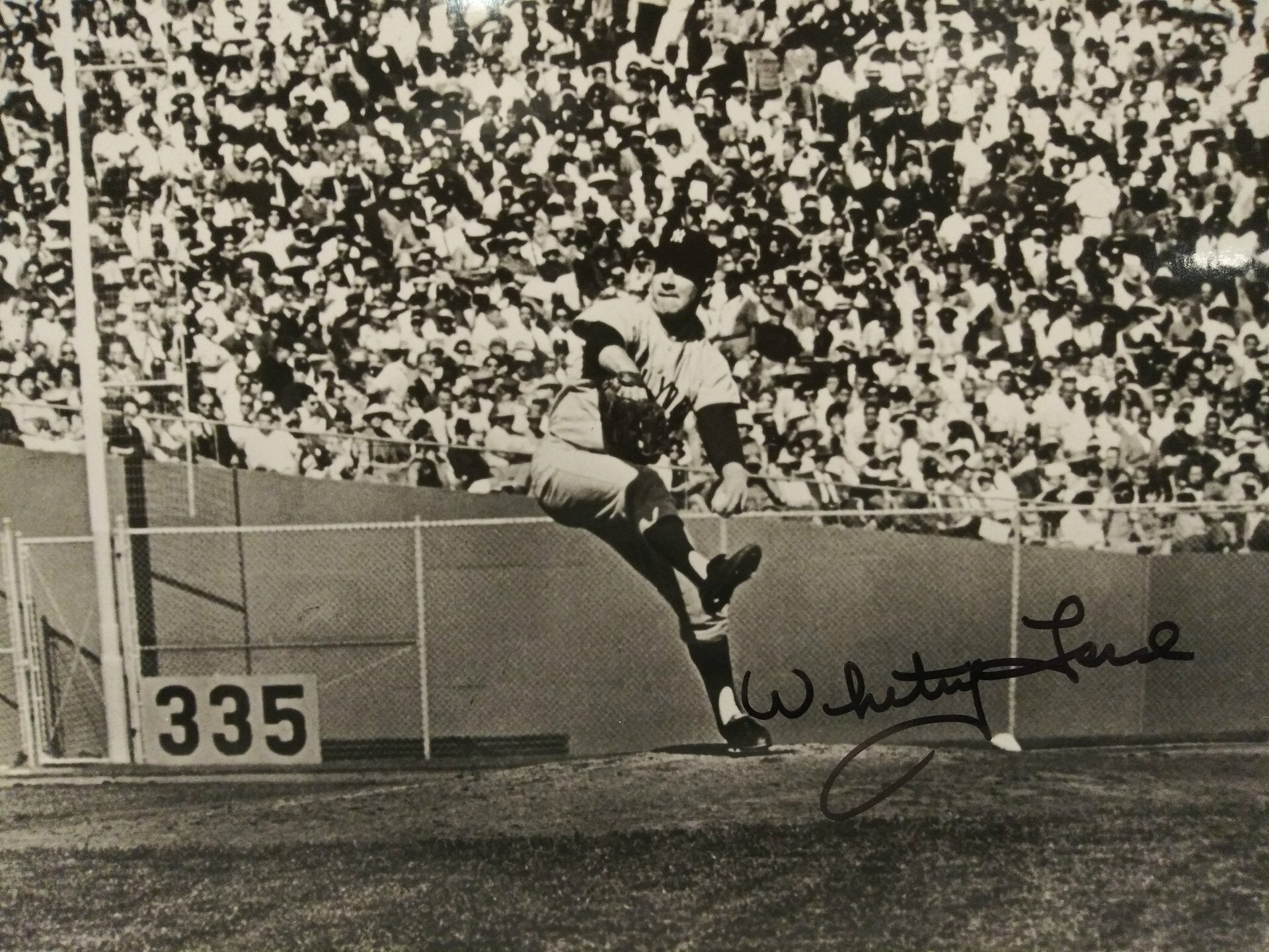 WHITEY FORD YANKEES SIGNED 8X10 - HOF COA