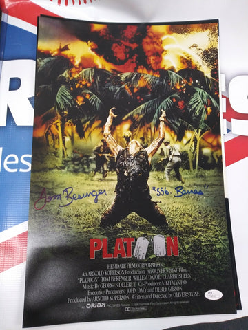 Tom Berenger Sergeant Barnes Platoon Signed Autographed 11x17 Movie Poster JSA