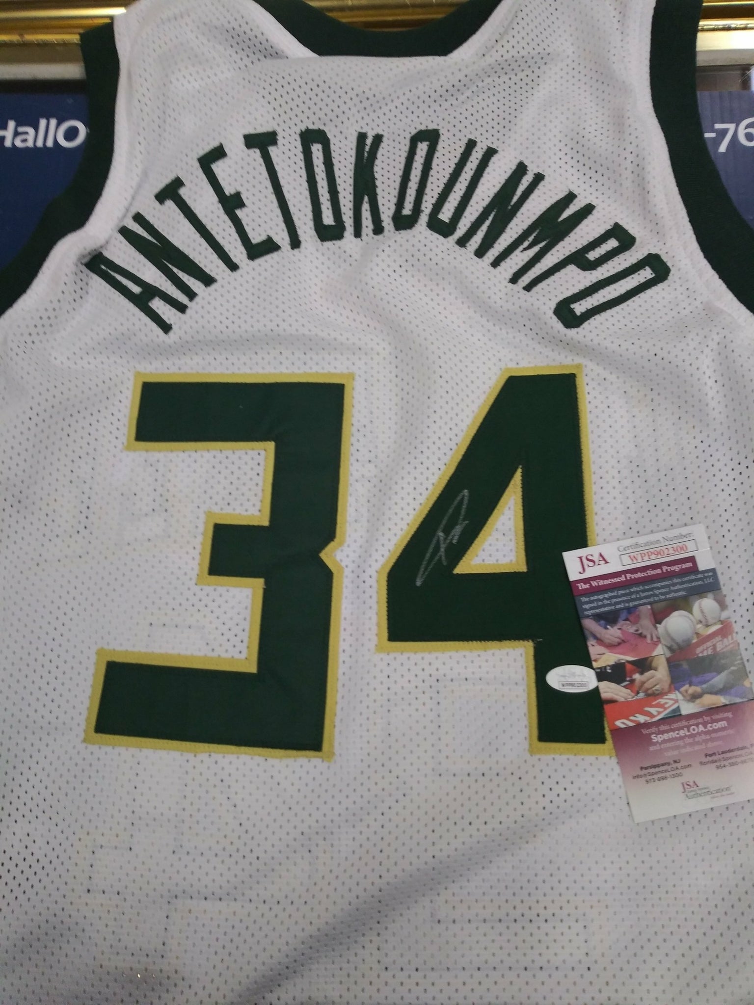 GIANNIS ANTETOKOUMPO SIGNED BUCKS WHITE CUSTOM JERSEY - JSA COA