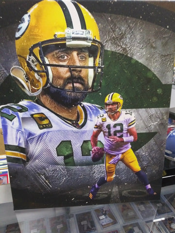 AARON RODGERS PACKERS 16X20 CUSTOM CANVAS PRINT - READY TO HANG