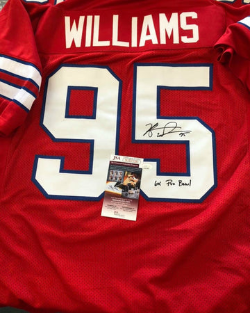 KYLE WILLIAMS Signed Red Color Rush Custom Bills Jersey Insc. 