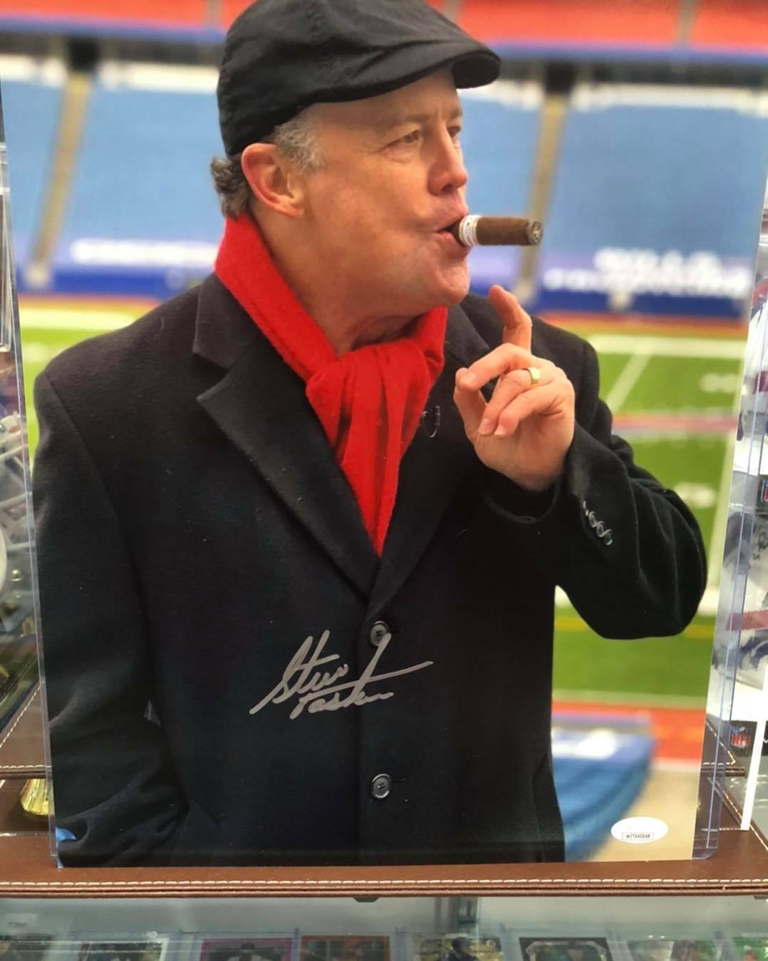 STEVE TASKER SIGNED 11X14 BILLS HYPE VIDEO PHOTO INSC. MIGHT BE CHILLY