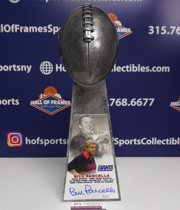 BILL PARCELLS SIGNED SUPER BOWL REPLICA TROPHY - NY GIANTS - JSA COA