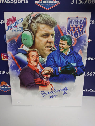 BILL PARCELLS SIGNED NY GIANTS SUPER BOWL 16X20 CUSTOM CANVAS JSA COA