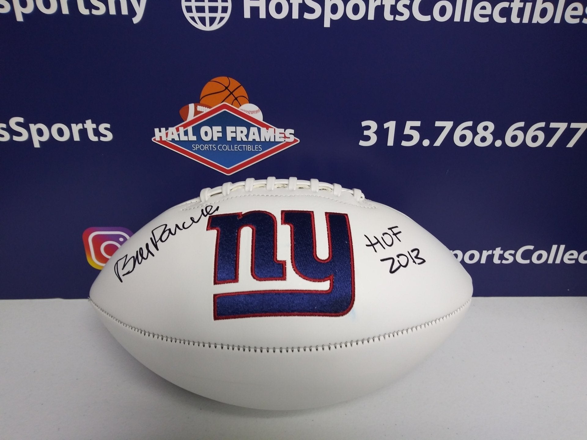 BILL PARCELLS SIGNED NY GIANTS TEAM LOGO SUPER BOWL FOOTBALL - JSA COA