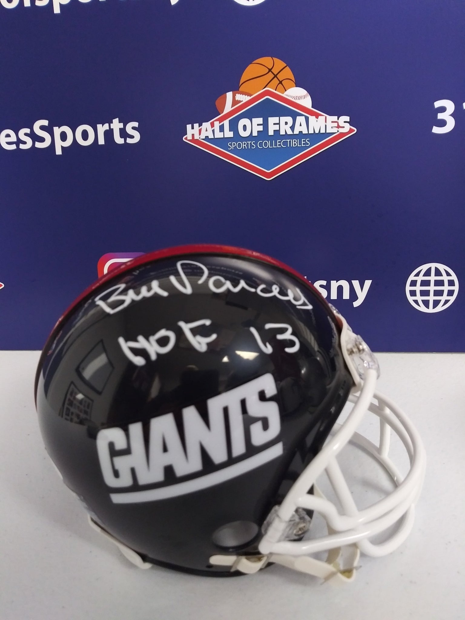 BILL PARCELLS SIGNED NY GIANTS MINI HELMET INSC. HOF 13 - JSA COA