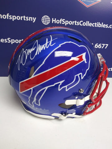 BRUCE SMITH SIGNED BUFFALO BILLS FLASH FS AUTHENTIC HELMET - JSA COA