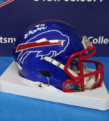 GREG ROUSSEAU SIGNED BILLS FLASH SPEED MINI HELMET - JSA COA