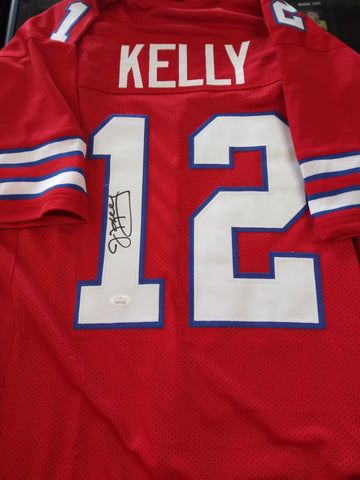 JIM KELLY SIGNED BUFFALO BILLS CUSTOM RED JERSEY - JSA COA