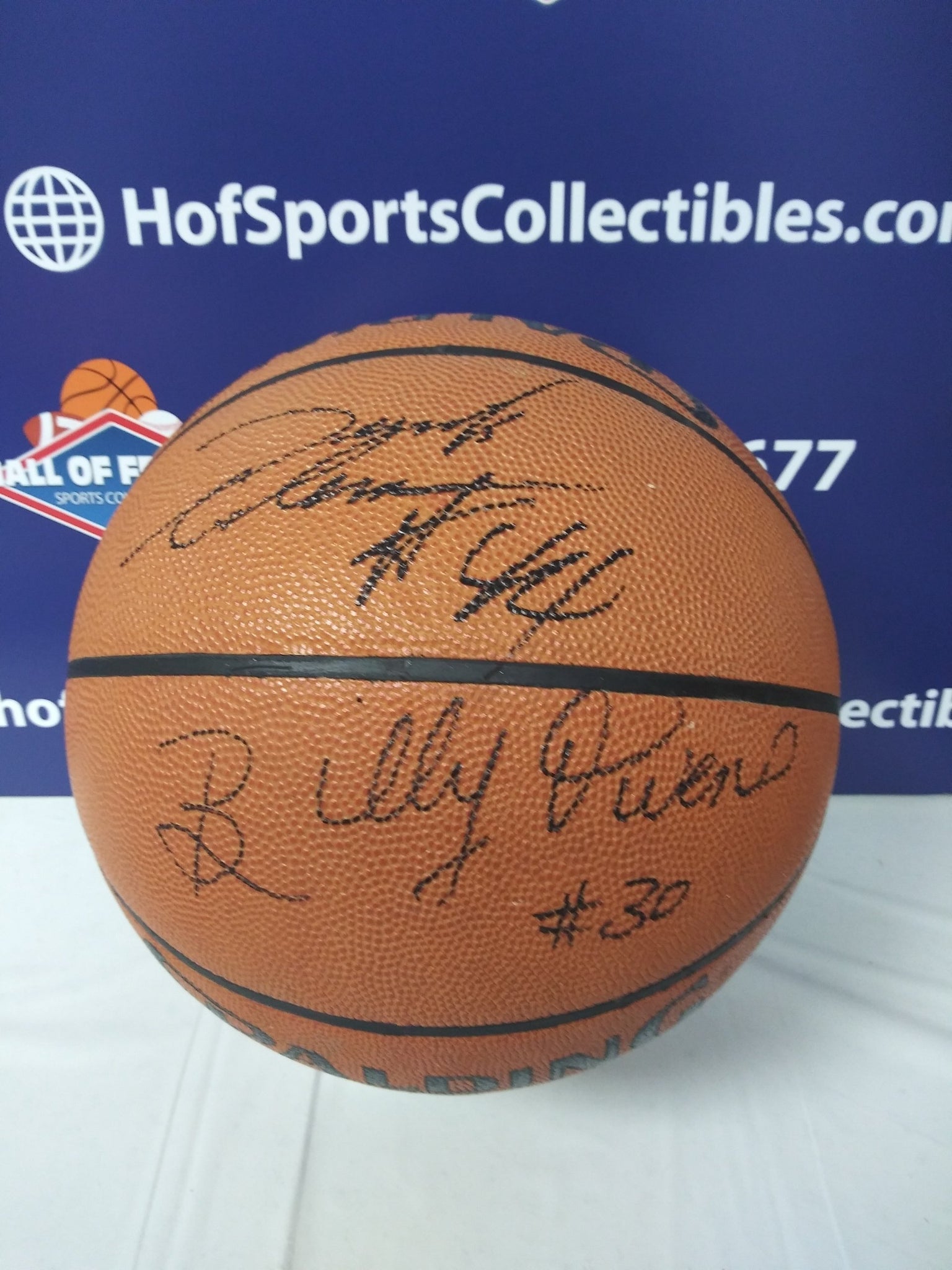 DERRICK COLEMAN, OWENS, DOUGLAS SIGNED NBA SPALDING BASKETBALL SYRACUSE - JSA COA