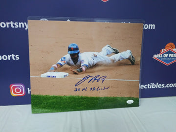 JOSE REYES SIGNED METS 11X14 INSC. 3X NL SB LEADER - JSA COA