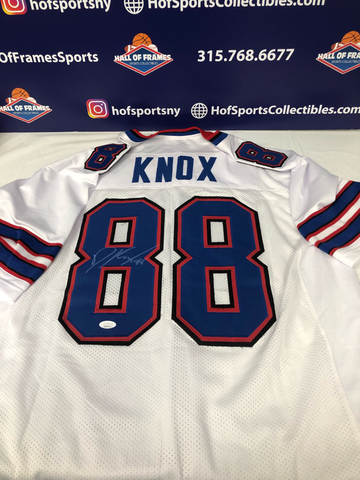 DAWSON KNOX SIGNED BILLS WHITE CUSTOM JERSEY - JSA COA