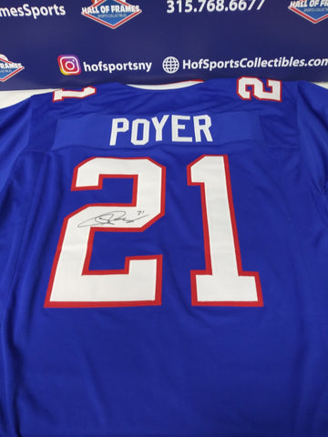 JORDAN POYER SIGNED BILLS CUSTOM BLUE JERSEY - JSA COA