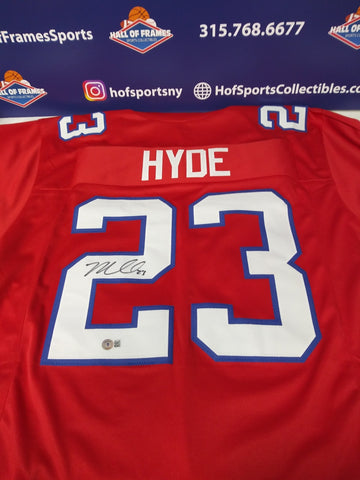 MICAH HYDE SIGNED BILLS CUSTOM RED JERSEY - BECKETT COA