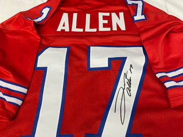 JOSH ALLEN SIGNED BILLS RED CUSTOM JERSEY - BECKETT COA