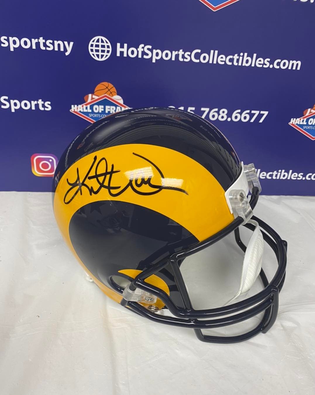 HENRY ELLARD authentic SIGNED LOS ANGLES RAMS MINI HELMET BECKET JSA COA #WIT467445