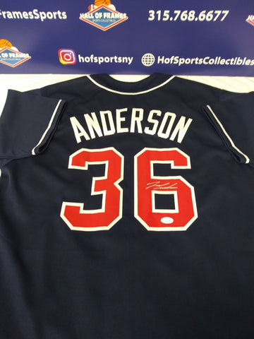 IAN ANDERSON SIGNED BRAVES BLUE CUSTOM JERSEY