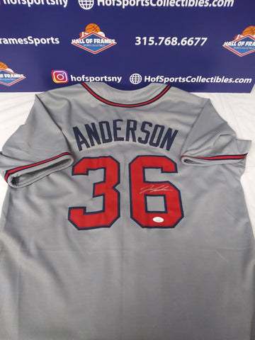 IAN ANDERSON SIGNED BRAVES GREY CUSTOM JERSEY