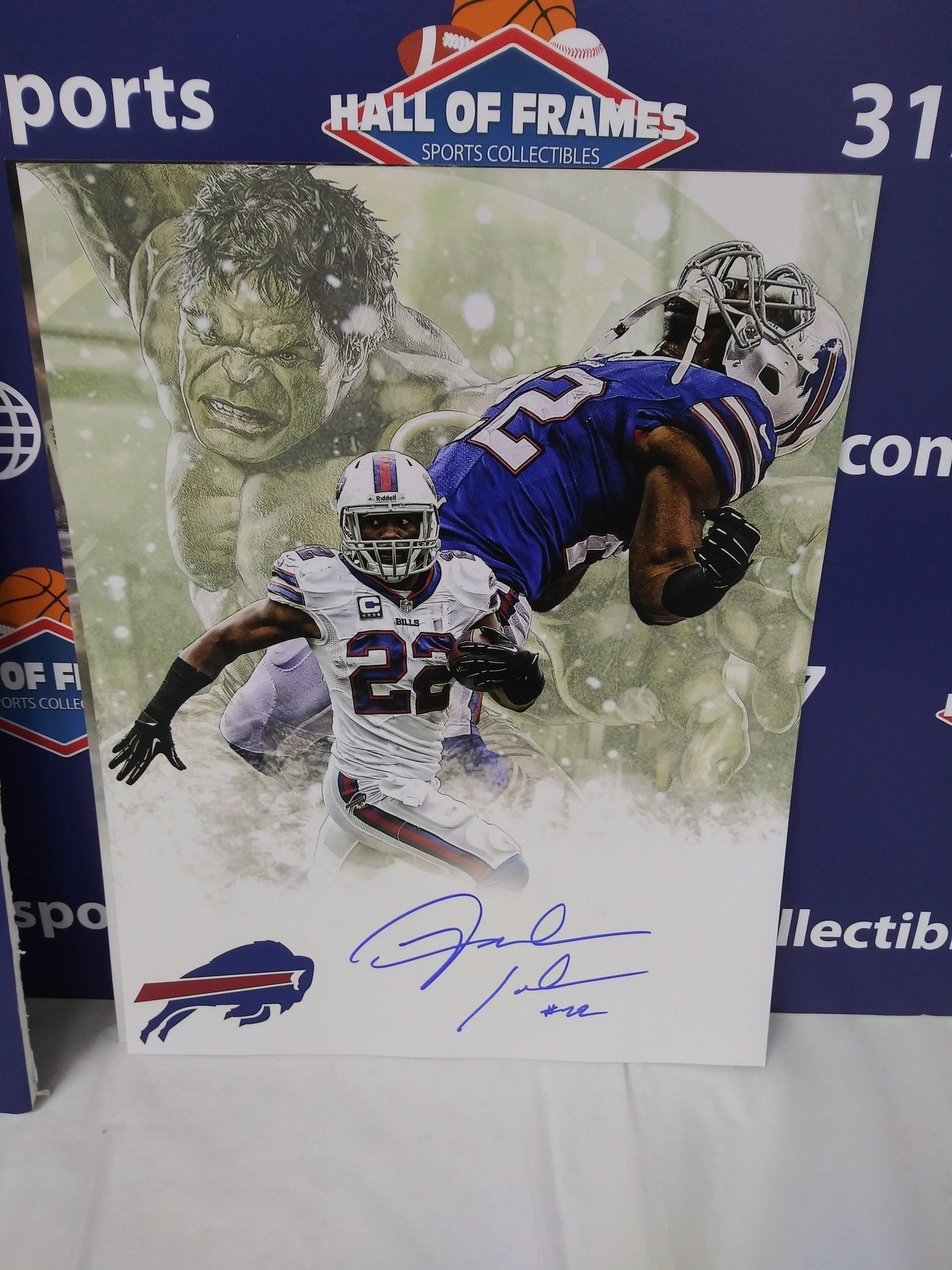 FRED JACKSON SIGNED "HULK" 11X14 BILLS PHOTO - HOF COA