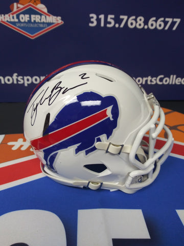 TYLER BASS SIGNED BUFFALO BILLS SPEED MINI HELMET - JSA COA