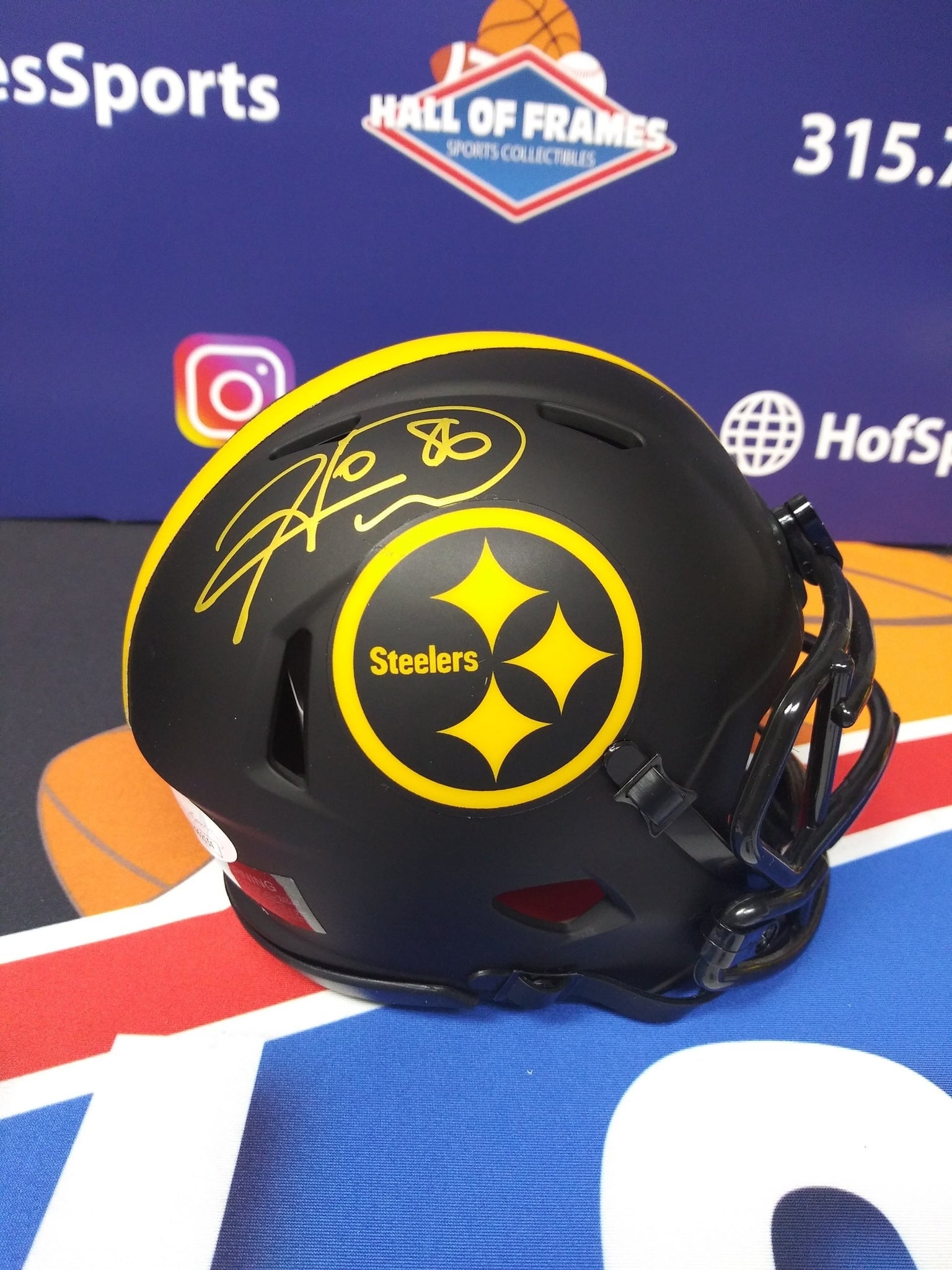 HINES WARD SIGNED ECLIPSE STEELERS MINI HELMET JSA COA