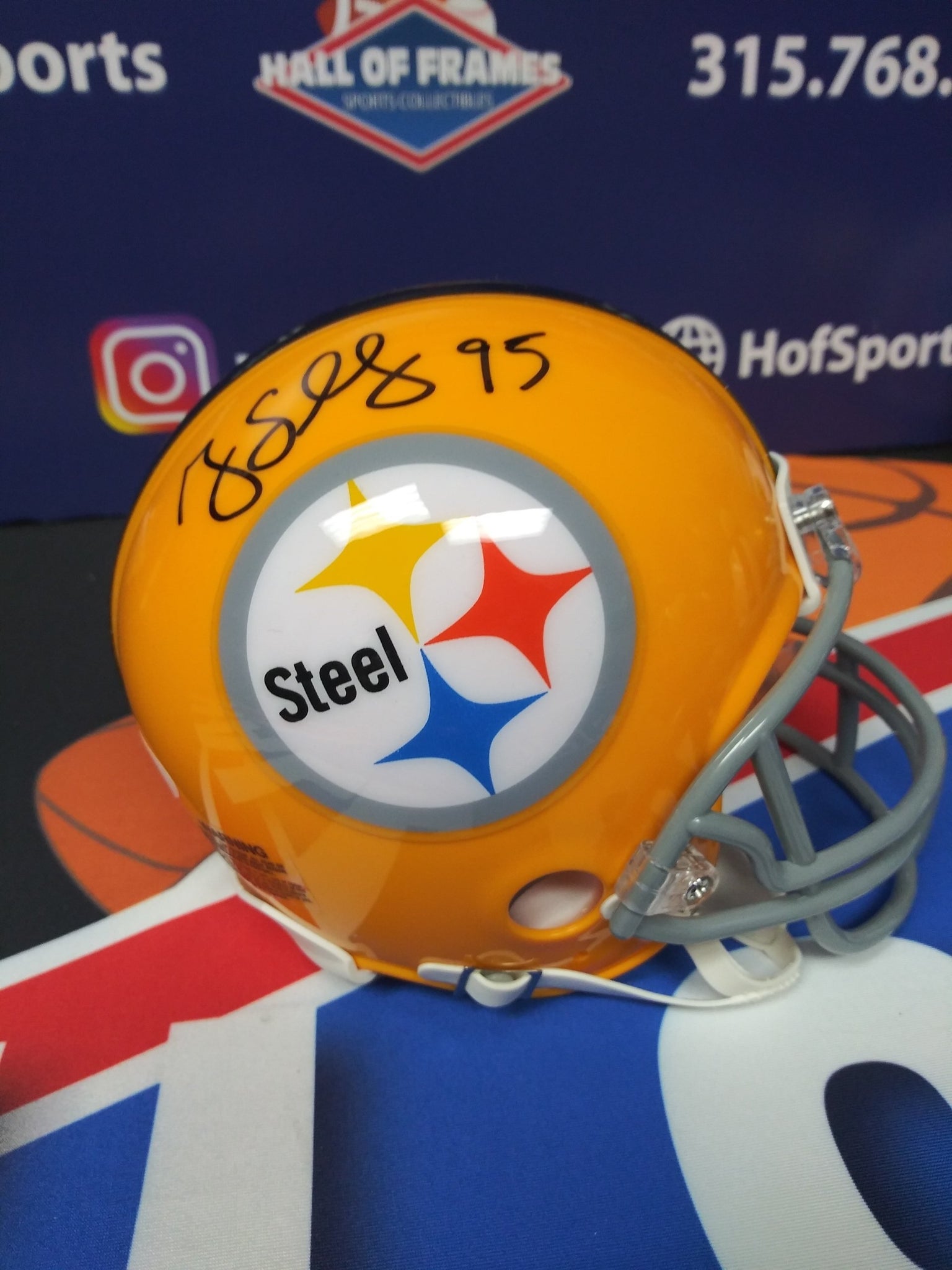 GREG LLOYD SIGNED THROW BACK STEELERS MINI HELMET JSA COA