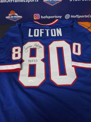 JAMES LOFTON HOF SIGNED BUFFALO BILLS CUSTOM JERSEY - JSA COA