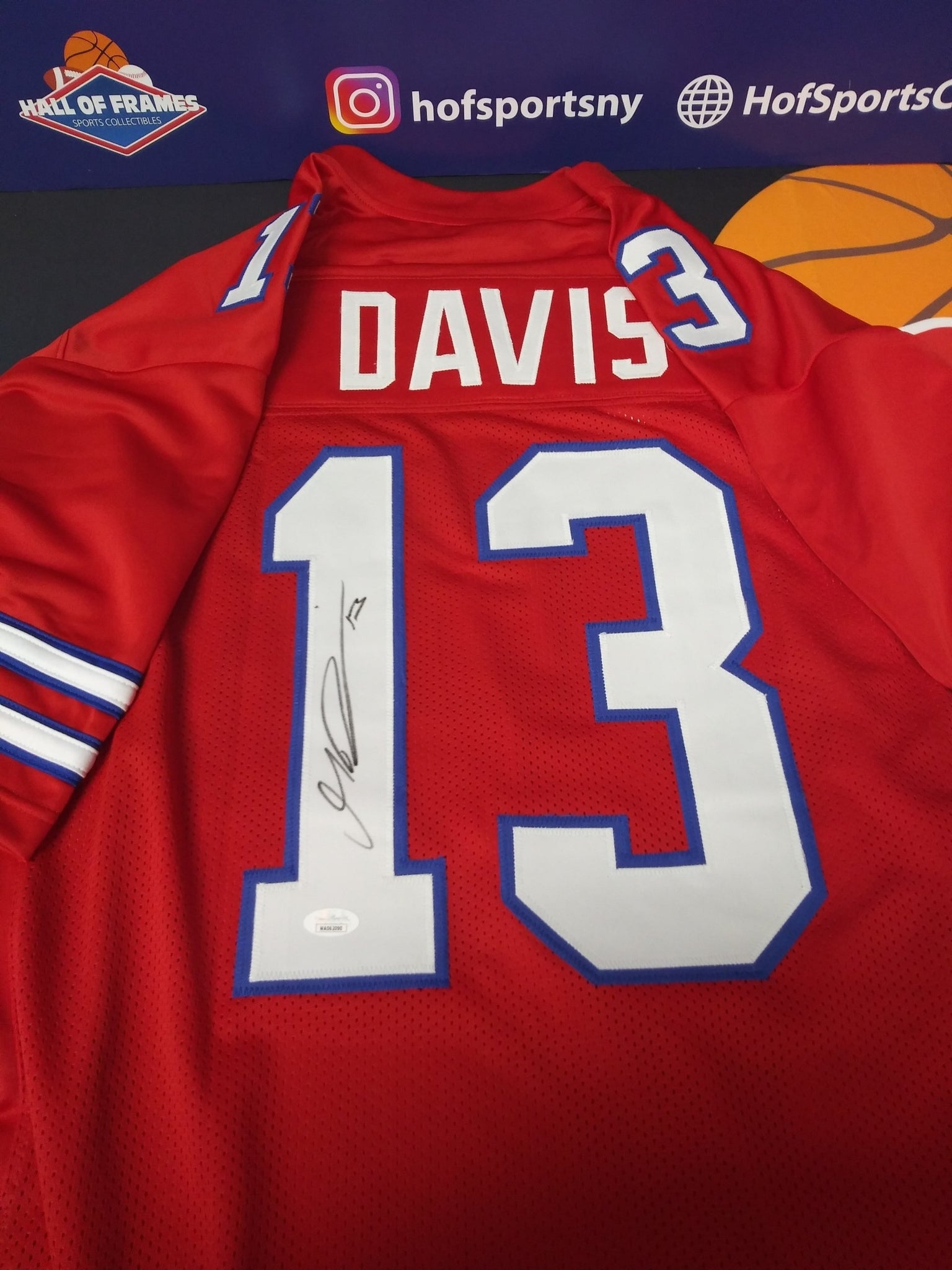 GABRIEL DAVIS SIGNED BUFFALO BILLS RED CUSTOM JERSEY JSA COA