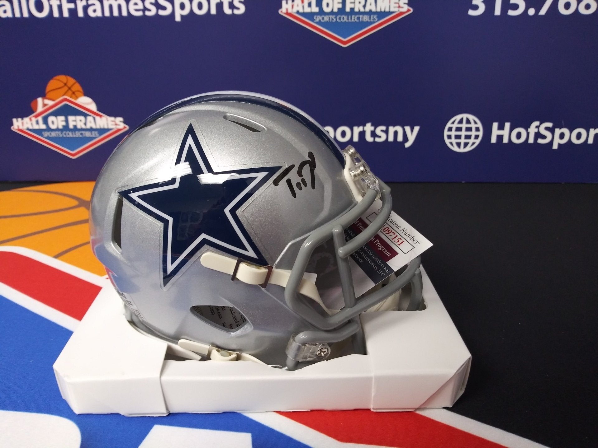 TREVON DIGGS SIGNED COWBOYS SPEED MINI HELMET - JSA COA