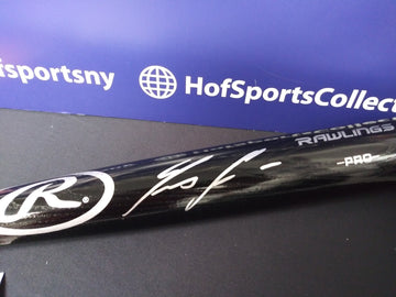 RONALD ACUNA SIGNED RAWLINGS BLACK BAT  - JSA COA