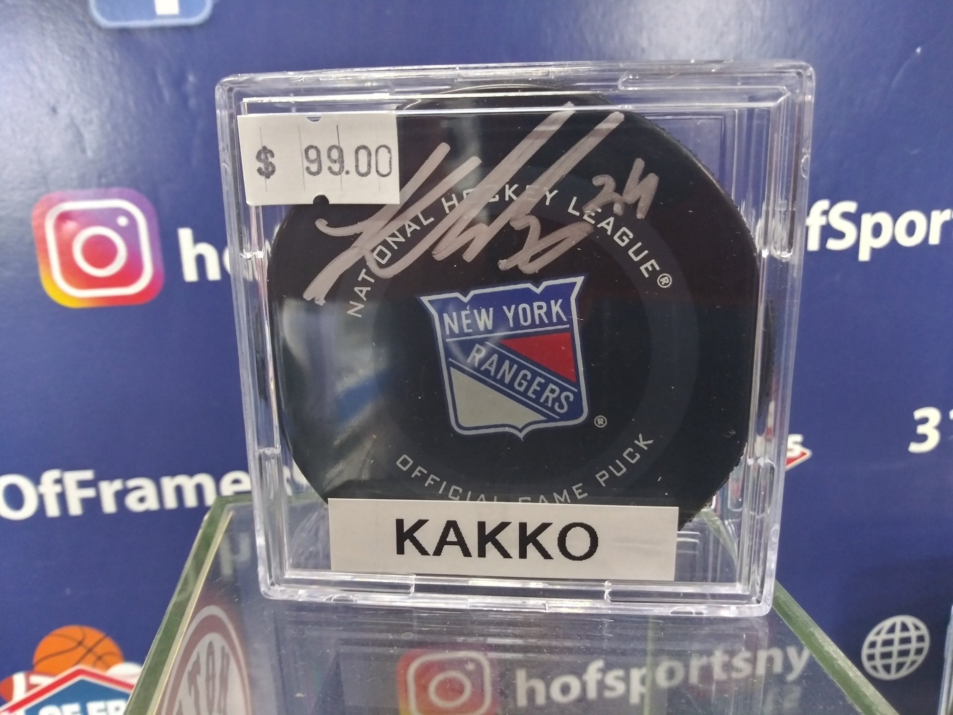 KAAPO KAKKO SIGNED RANGERS SIGNED OFFICIAL PUCK - FANATICS COA