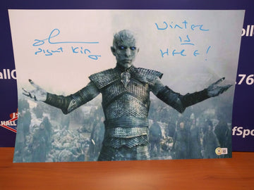 GAME OF THRONES RICHARD BRAKE NIGHT KING SIGNED 12X18 PHOTO DUAL INSC. BECKETT COA