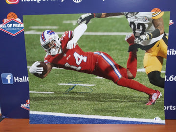 STEFON DIGGS SIGNED BILLS COLOR RUSH 16X20 PHOTO BAS COA