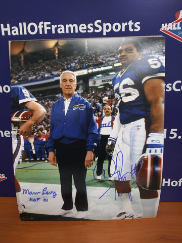 MARV LEVY / DARRYL TALLEY SIGNED BILLS SUPER BOWL 11X14 PHOTO - HOF COA