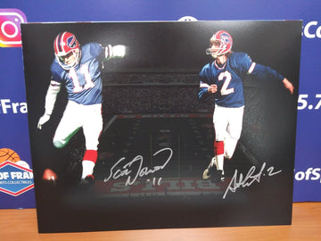 SCOTT NORWOOD / STEVE CHRISTIE SIGNED BILLS 11X14 PHOTO - HOF COA