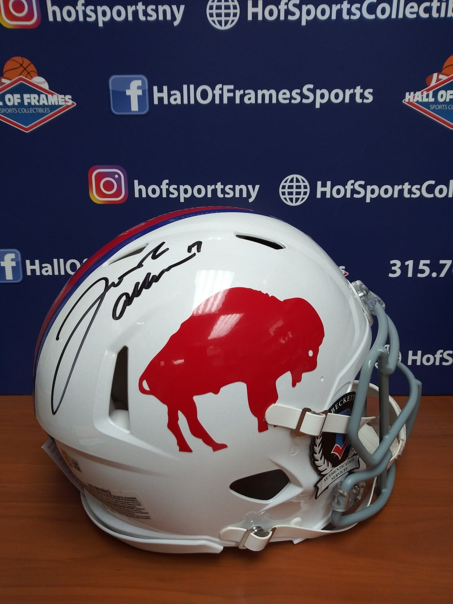 JOSH ALLEN SIGNED F/S AUTHENTIC THROWBACK SPEED BILLS HELMET