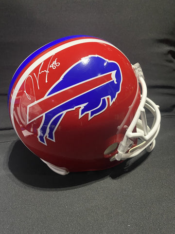 DAWSON KNOX SIGNED BILLS RED THROWBACK FS REPLICA HELMET - JSA COA