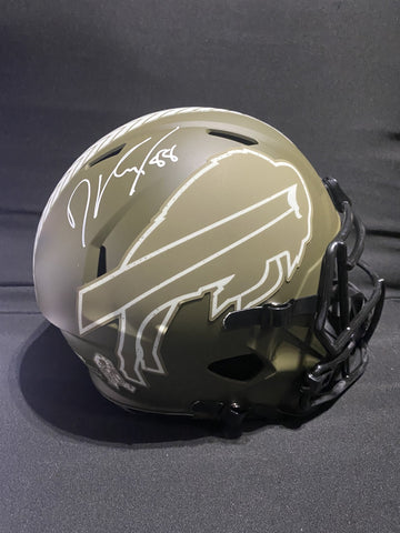 DAWSON KNOX SIGNED BILLS SALUTE THE SERVICE FS REPLICA HELMET - JSA COA