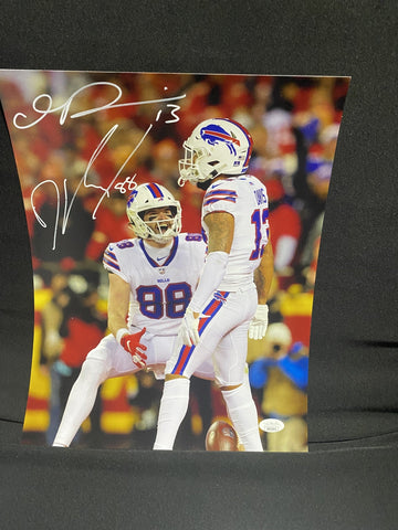 DAWSON KNOX / GABE DAVIS DUAL SIGNED BUFFALO BILLS 11X14 PHOTO -JSA COA