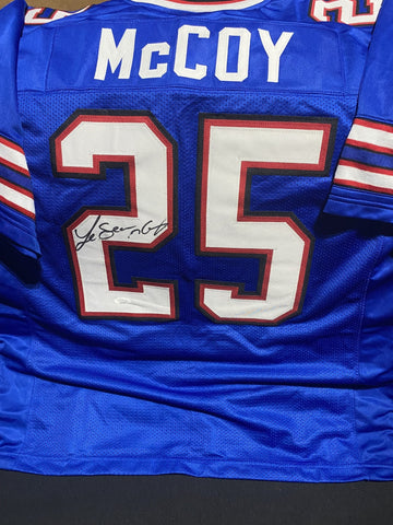 LeSEAN McCOY SIGNED BILLS CUSTOM BLUE JERSEY - JSA COA