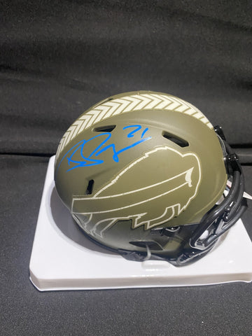 JORDAN POYER SIGNED SALUTE THE SERVICE BILLS MINI HELMET - JSA COA