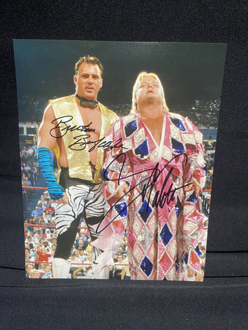 GREG VALENTINE / BRUTUS THE BARBER BEEFCAKE SIGNED 8X10 PHOTO - HOF COA