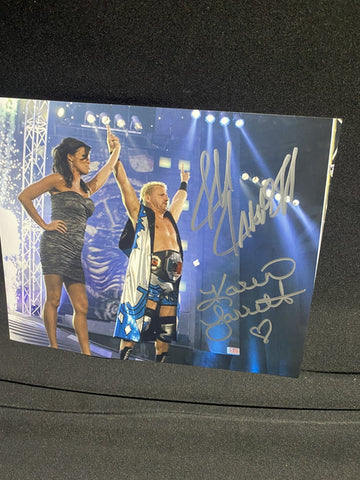 JEFF & KAREN JARRETT WWE WCW SIGNED 8X10 PHOTO - HOF COA