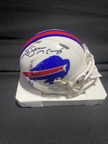 LeSEAN McCOY SIGNED BILLS MINI HELMET -JSA COA