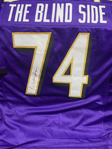 QUINTON AARON SIGNED RAVENS MICHAEL ORER JERSEY - THE BLIND SIDE JSA COA