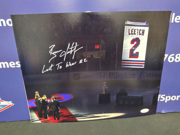 BRIAN LEETCH SIGNED NY RANGERS 11X14 RETIREMENT PHOTO INSCRIBED - JSA