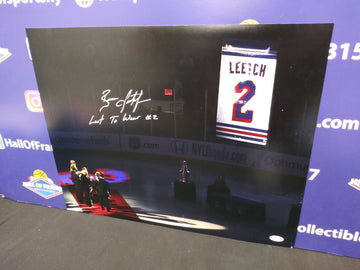 BRIAN LEETCH SIGNED NY RANGERS 16X20 RETIREMENT PHOTO INSCRIBED - JSA